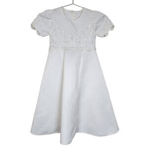 Girls White Flower Girl Wedding Dress